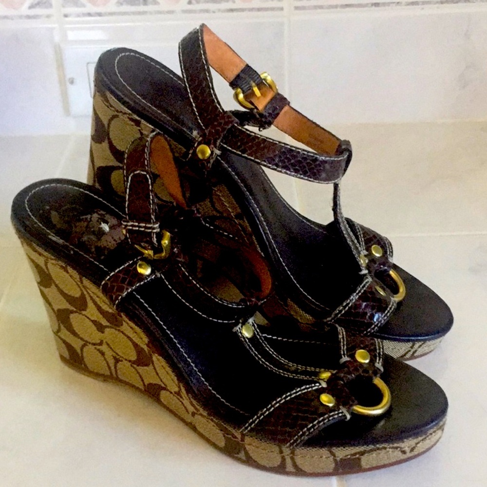 Coach Wedge Sandals, size 8, In Excellent Condition,